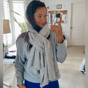 Italy Multi Functional heather grey Cashmere Thick Oversize Scarf free people